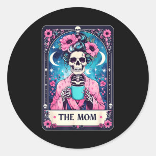 Frohen Muttertag die Mutter Tarot Karte Skelett Ma Runder Aufkleber