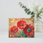 Frohen Muttertag Drei rote Gänseblümchen Benutzerd Postkarte (Stehend Vorderseite)