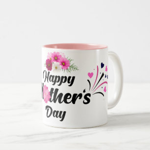 Frohen Muttertag einzigartiges modernes Design für Zweifarbige Tasse