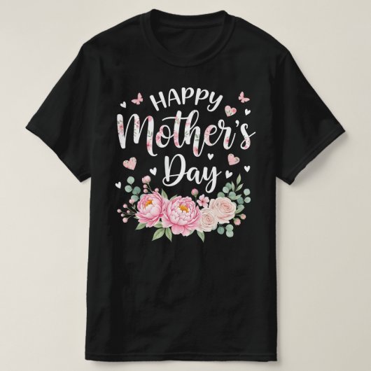 Frohen Muttertag | Elegante florale Grafik T-Shirt (Design vorne)