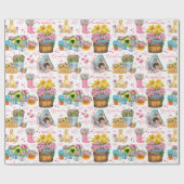 Frohen Muttertag Florales Frühlingsmuster Geschenkpapier (Flach)