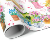 Frohen Muttertag Florales Frühlingsmuster Geschenkpapier (Rolleneckpunkt)