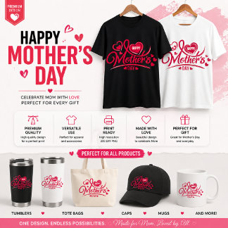 Frohen Muttertag Florales Herz T-Shirt Design