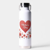 Frohen Muttertag Florales Herz Trinkflasche (Vorne)