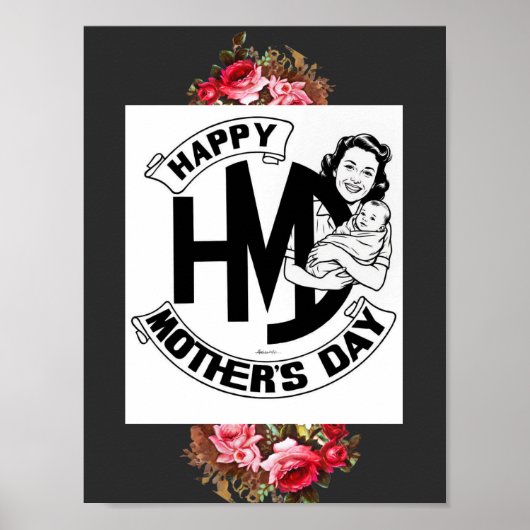 Frohen Muttertag Florales Poster (Vorne)