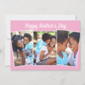 Frohen Muttertag Fotocollage Cute Pink Karte (Vorderseite)