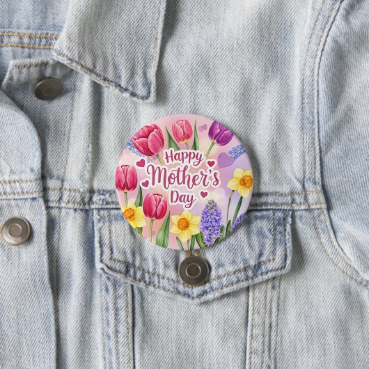 Frohen Muttertag, Frühlingsblumen, Button (Beispiel)