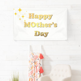 Frohen Muttertag. Goldene einfache Schrift Kalligr Banner