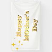 Frohen Muttertag. Goldene einfache Schrift Kalligr Banner (Vertikal)