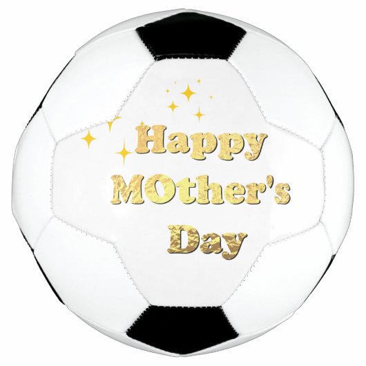 Frohen Muttertag. Goldene einfache Schrift Kalligr Fußball (Vorderseite)