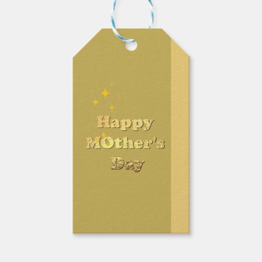 Frohen Muttertag. Goldene einfache Schrift Kalligr Geschenkanhänger (Vorderseite)