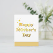 Frohen Muttertag. Goldene einfache Schrift Kalligr Postkarte (Stehend Vorderseite)