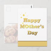 Frohen Muttertag. Goldene einfache Schrift Kalligr Postkarte (Vorne/Hinten)