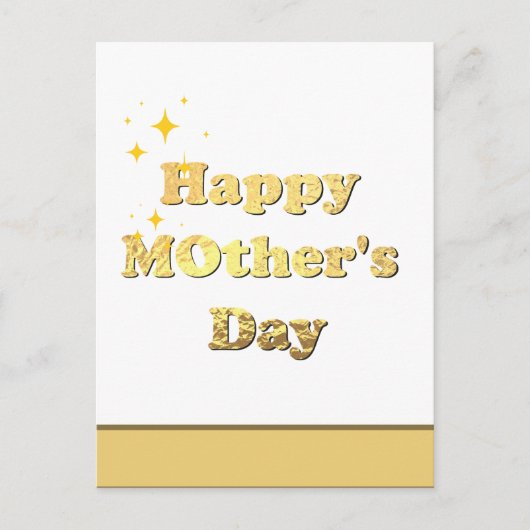 Frohen Muttertag. Goldene einfache Schrift Kalligr Postkarte (Vorderseite)