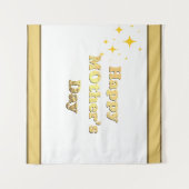 Frohen Muttertag. Goldene einfache Schrift Kalligr Wandteppich (Vorderseite (Horizontal))