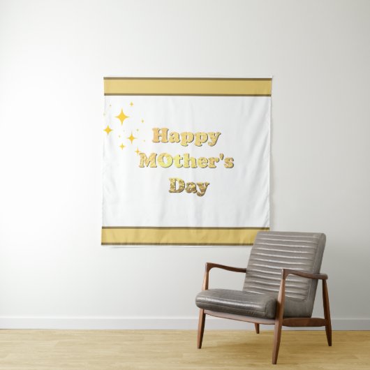 Frohen Muttertag. Goldene einfache Schrift Kalligr Wandteppich (Beispiel)
