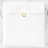 Frohen Muttertag. Goldene einfache Skript-Kalligra Runder Aufkleber (Tasche)