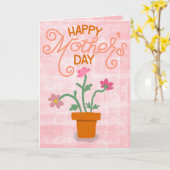 Frohen Muttertag – Helle florale Abstraktion Karte (Gelbe Blume)
