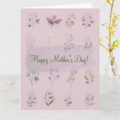 FROHEN MUTTERTAG (HELLMAUVE) KARTE (Gelbe Blume)
