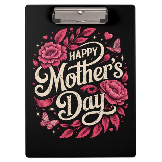 Frohen Muttertag Hübsche Florale Mutter Klemmbrett (Vorderseite)