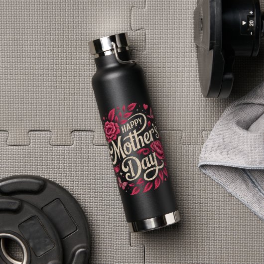 Frohen Muttertag Hübsche Florale Mutter Trinkflasche (Fitnessstudio (gedreht))