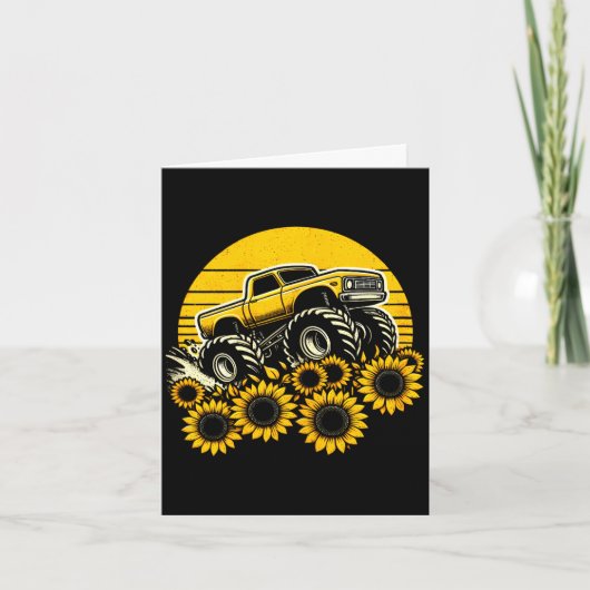 Frohen Muttertag Kleinkind Sonnenblume Monstertruc Karte (Vorderseite)