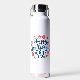 Frohen Muttertag Kreis Blumen Design Trinkflasche