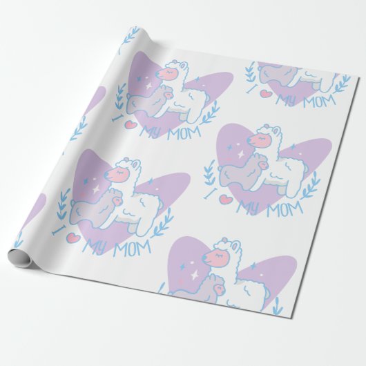 frohen Muttertag Lama Baby Geschenkpapier (Ungerollt)