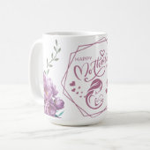 Frohen Muttertag Lila Design Kaffeetasse (Vorderseite Links)