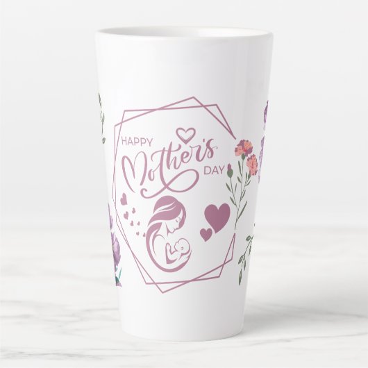 Frohen Muttertag Lila Design Milchtasse (Vorderseite)