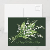 Frohen Muttertag. Maiglöckchen-Blumen. Feiertagspostkarte (Vorne/Hinten)