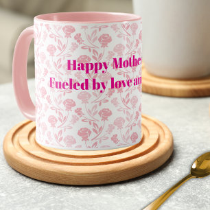 Frohen Muttertag mit floralem Rosenmuster Tasse