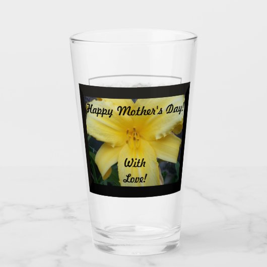 Frohen Muttertag mit Liebe Glas Tasse (Vorderseite)