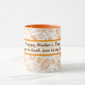 Frohen Muttertag mit Orange Butterfly Muster Tasse (Zentrum)