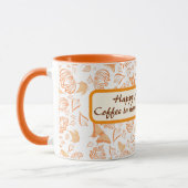 Frohen Muttertag mit Orange Butterfly Muster Tasse (Links)