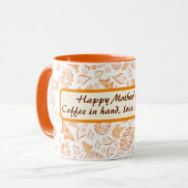 Frohen Muttertag mit Orange Butterfly Muster Tasse (Vorderseite Links)