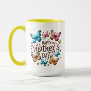 Frohen Muttertag mit Schmetterlingen Clipart Tasse
