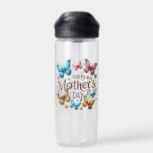 Frohen Muttertag mit Schmetterlingen Clipart Trinkflasche (Rückseite)