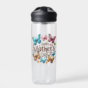 Frohen Muttertag mit Schmetterlingen Clipart Trinkflasche
