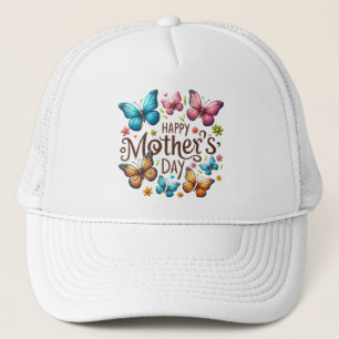 Frohen Muttertag mit Schmetterlingen Clipart Truckerkappe