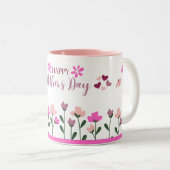 Frohen Muttertag Multifarben-Design Zweifarbige Tasse (VorderseiteRechts)