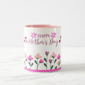 Frohen Muttertag Multifarben-Design Zweifarbige Tasse (Mittel)
