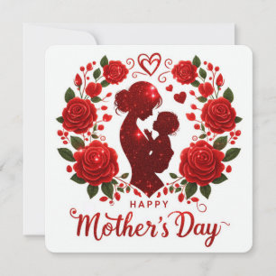 Frohen Muttertag Mutter und Kind Silhouette Feiertagskarte