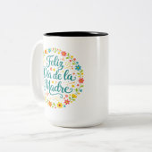 Frohen Muttertag Muttertags-Kalligrafie |  Zweifarbige Tasse (Vorderseite Links)