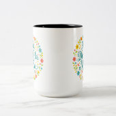 Frohen Muttertag Muttertags-Kalligrafie |  Zweifarbige Tasse (Mittel)