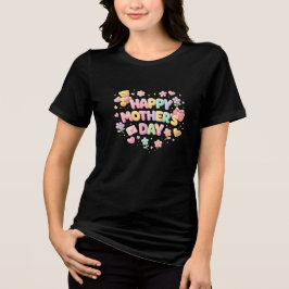 Frohen Muttertag Niedlicher Blasenbär Tri-Blend Shirt