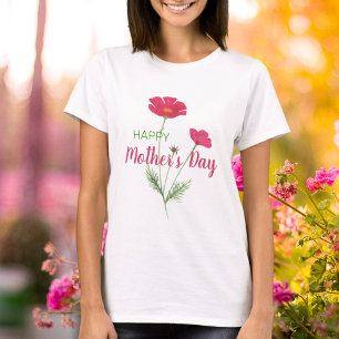 Frohen Muttertag Pink Aquarell Blumen T-Shirt