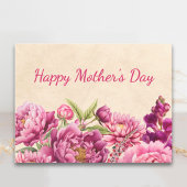 Frohen Muttertag Pink Peony Florales Design Feiertagspostkarte