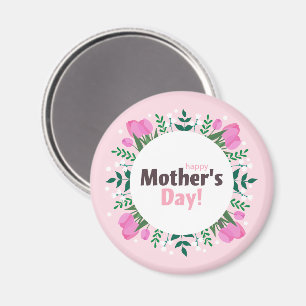 Frohen Muttertag  Pinke Tulpen Magnet