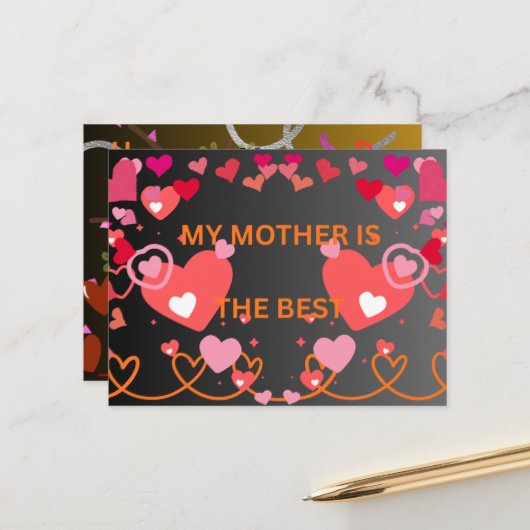 FROHEN MUTTERTAG POSTKARTE (Vorderseite/Rückseite Beispiel)
